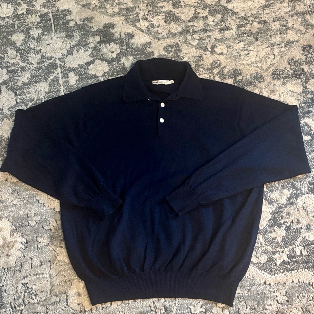 Peter Millar Merino Wool Sweater in Dark Blue